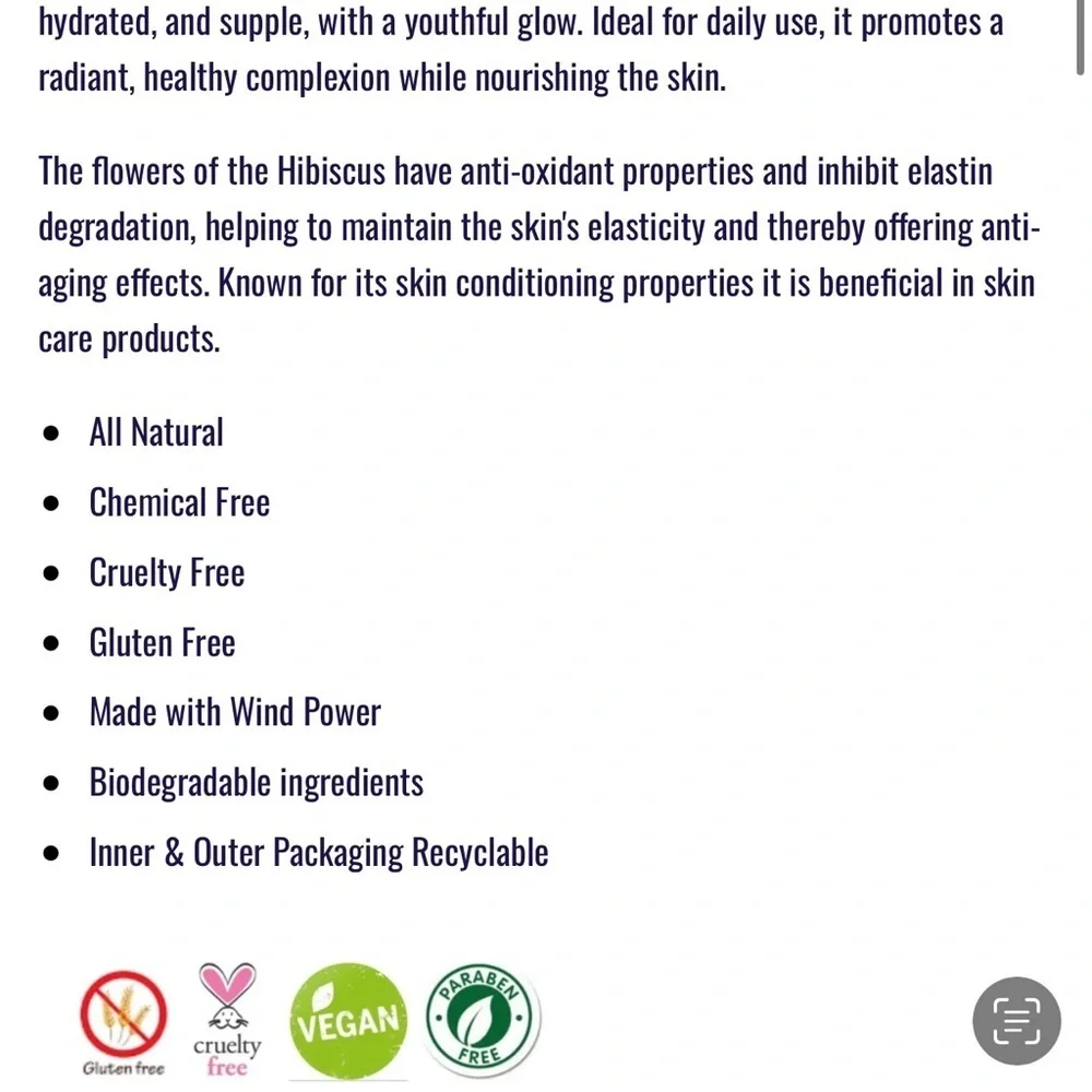 LA ROCCA Hibiscus Cream Cleanser AHA Vegan Paraben-Free Cruelty-Free Skincare